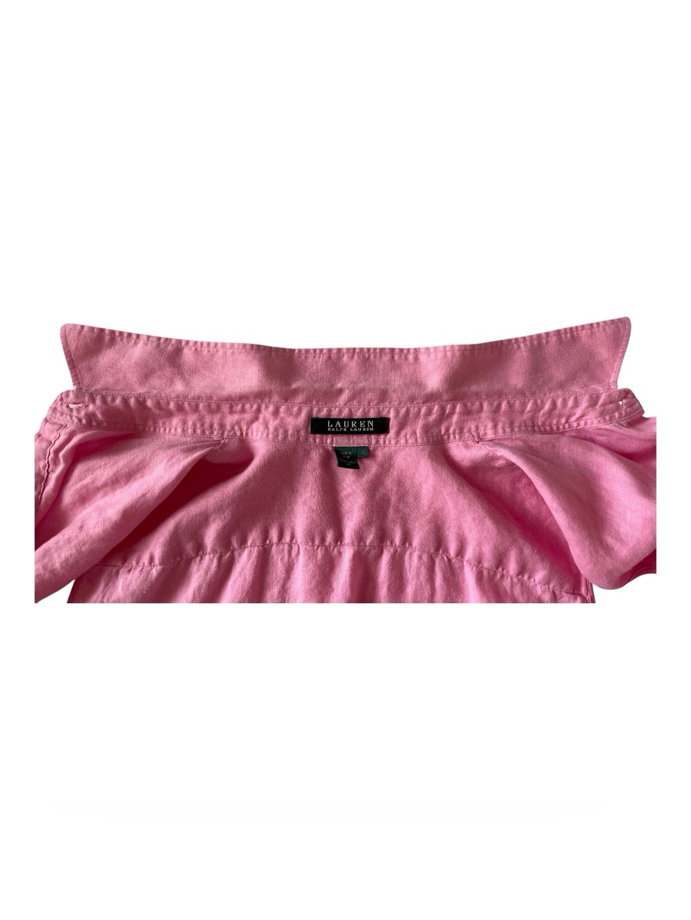 Lauren Ralph Lauren Pink Sleeveless Linen Women’s Shirt, XL - Picture 6 of 12